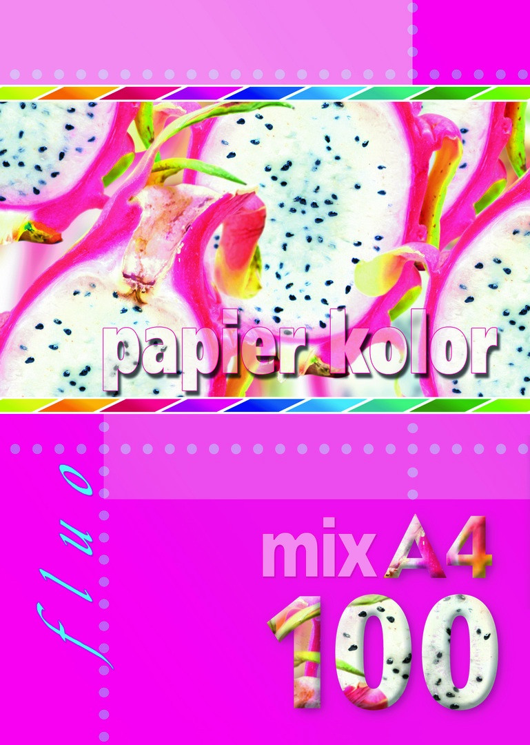 Papier ksero A4 80g 100ark. mix 5 kolorów fluorescencyjnych